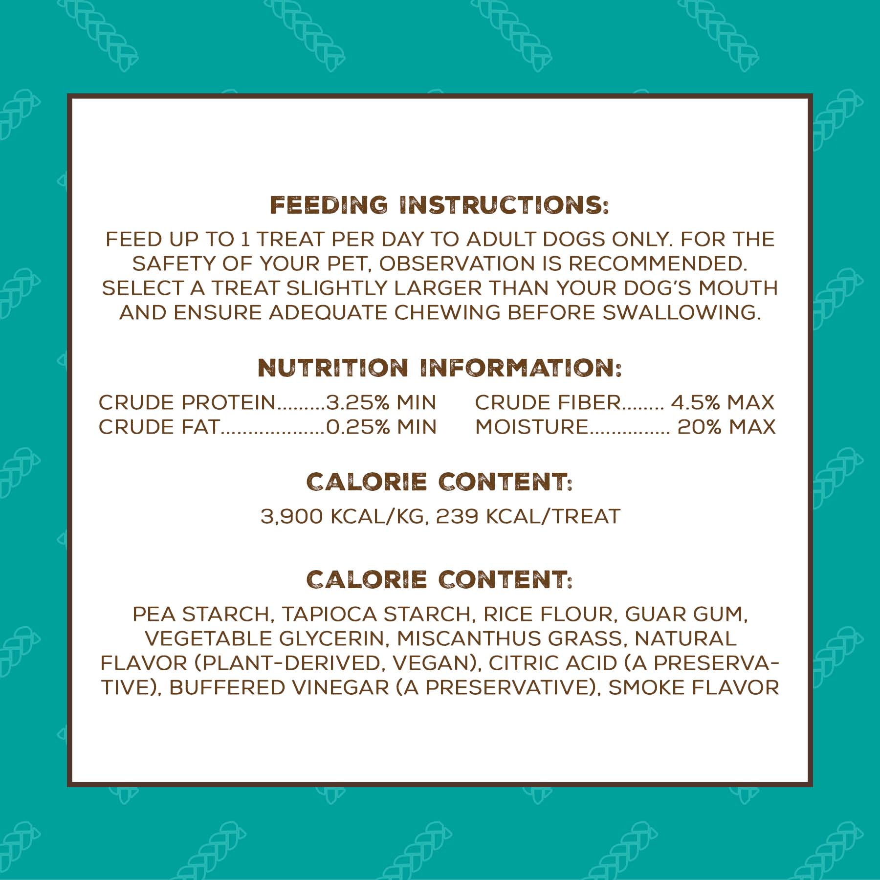 Ingredient list for NEW Better Bully Chews 2ct Large